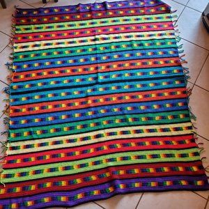 Crochet   Multicolored Throw Blanket